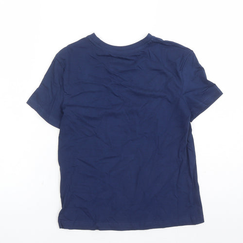 Marks and Spencer Boys Blue Cotton Basic T-Shirt Size 8-9 Years Crew Neck Pullover - Today Is A Good Day