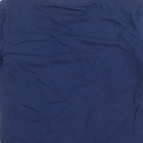 Marks and Spencer Boys Blue Cotton Basic T-Shirt Size 8-9 Years Crew Neck Pullover - Today Is A Good Day