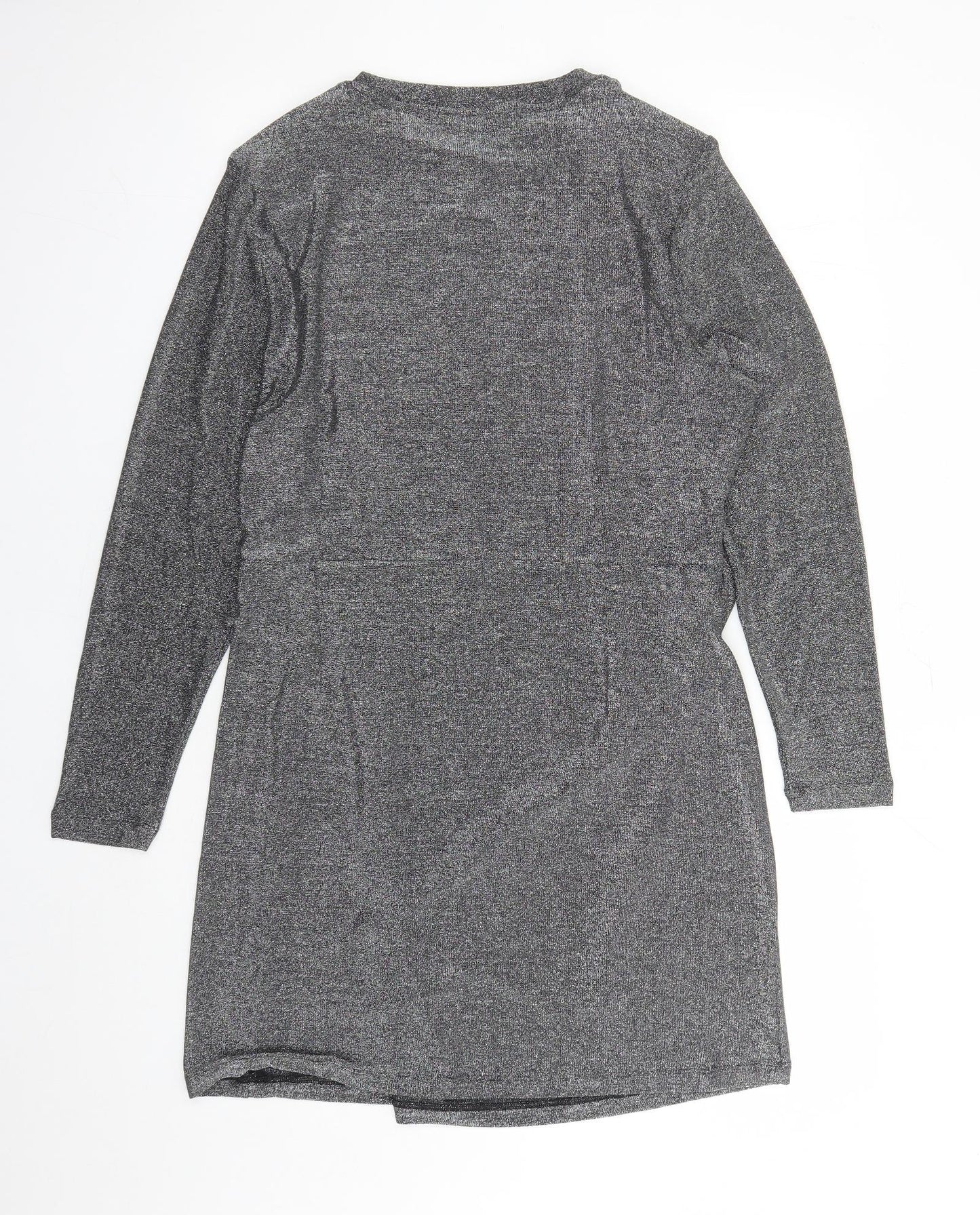Marks and Spencer Womens Silver Polyamide A-Line Size 18 Round Neck Pullover - Shoulder Pads