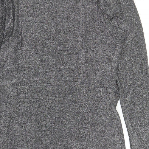 Marks and Spencer Womens Silver Polyamide A-Line Size 18 Round Neck Pullover - Shoulder Pads