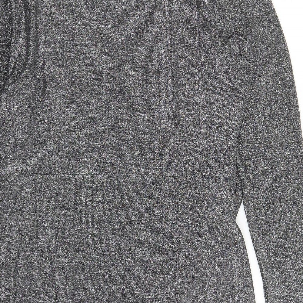 Marks and Spencer Womens Silver Polyamide A-Line Size 18 Round Neck Pullover - Shoulder Pads