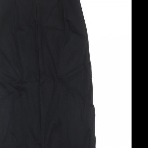 Marks and Spencer Womens Black Viscose A-Line Skirt Size 8 - Elasticated Waist