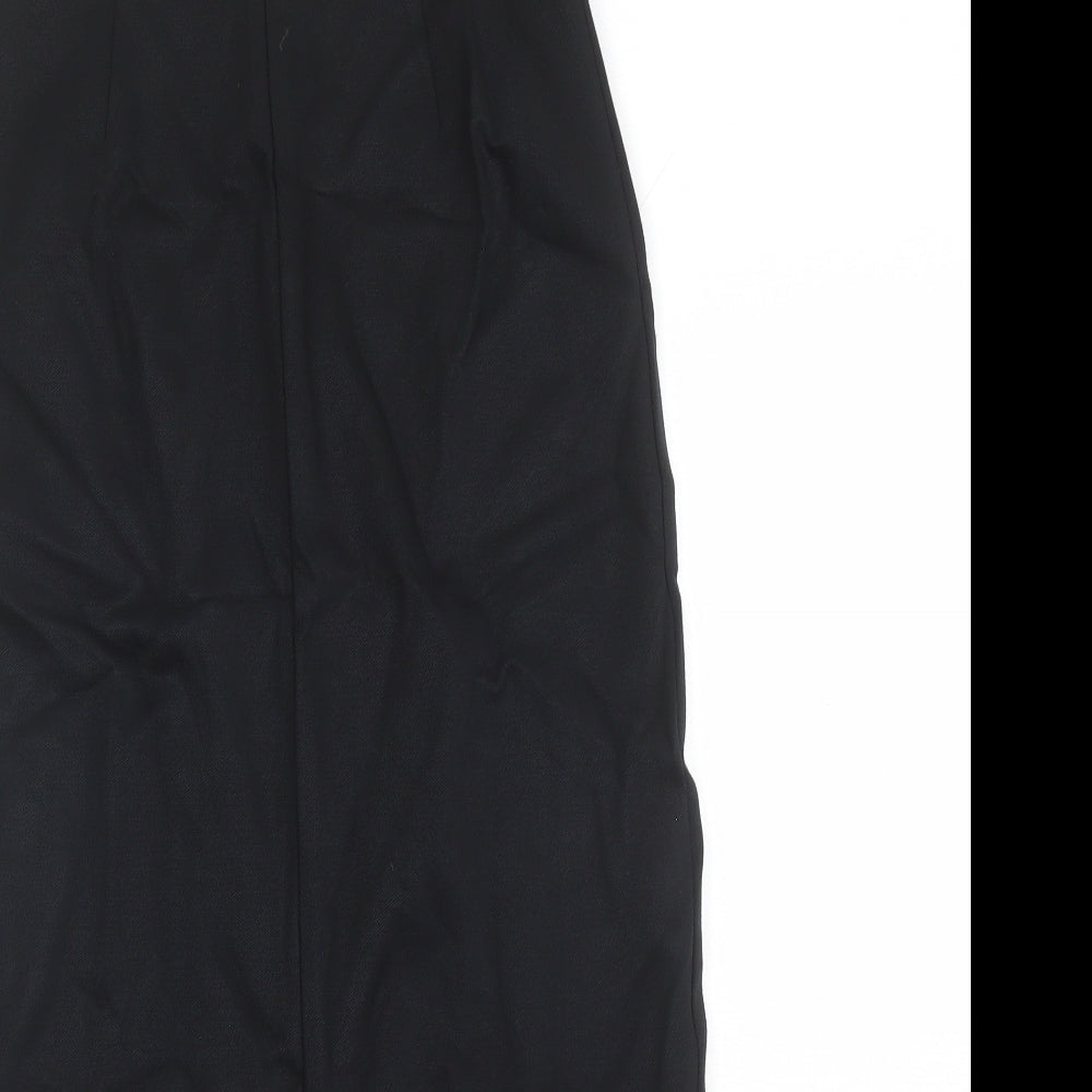 Marks and Spencer Womens Black Viscose A-Line Skirt Size 8 - Elasticated Waist