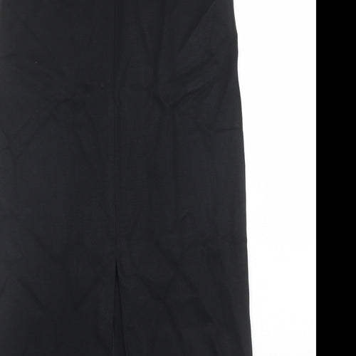 Marks and Spencer Womens Black Viscose A-Line Skirt Size 8 - Elasticated Waist