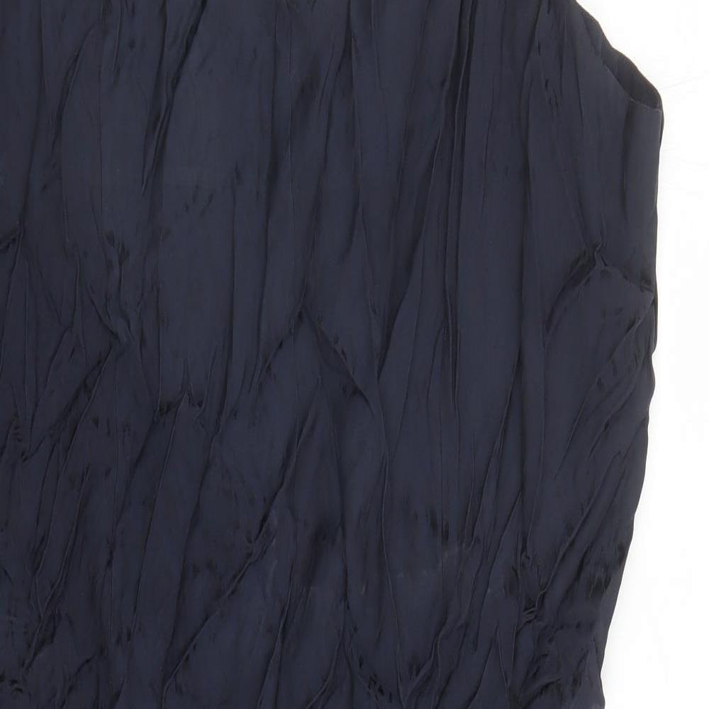 Marks and Spencer Womens Blue Animal Print Viscose Slip Dress Size 20 V-Neck Pullover - Leopard Pattern