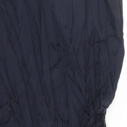 Marks and Spencer Womens Blue Animal Print Viscose Slip Dress Size 20 V-Neck Pullover - Leopard Pattern