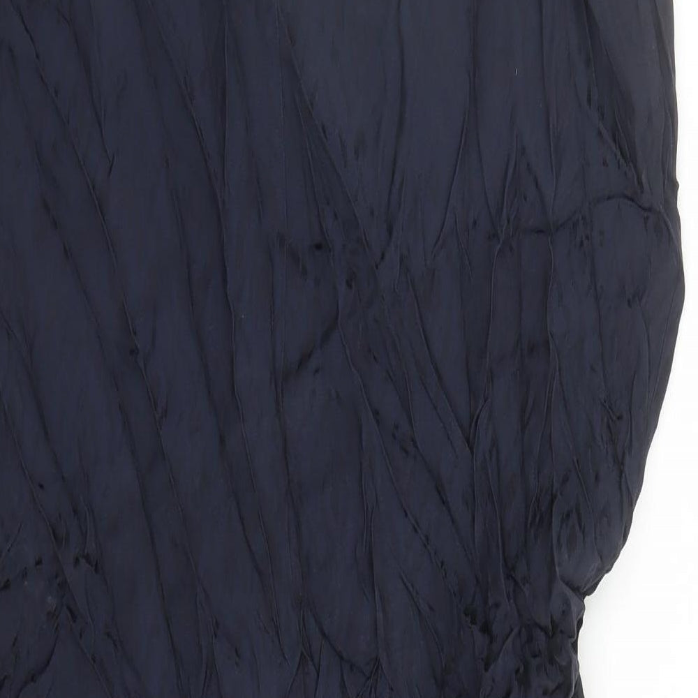 Marks and Spencer Womens Blue Animal Print Viscose Slip Dress Size 20 V-Neck Pullover - Leopard Pattern