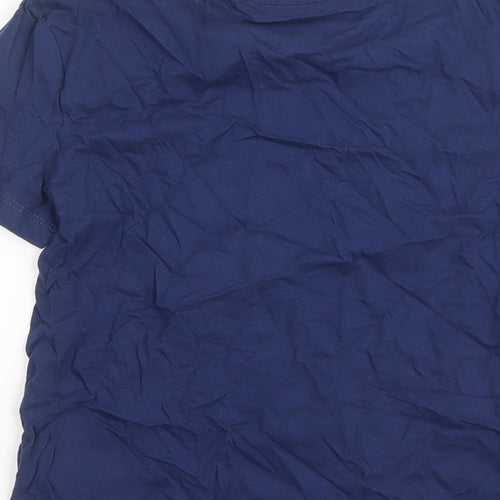 Marks and Spencer Boys Blue Cotton Basic T-Shirt Size 7-8 Years Crew Neck Pullover - Today Is A Good Day