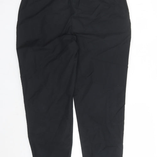Marks and Spencer Womens Black Cotton Trousers Size 16 L27 in Regular Zip