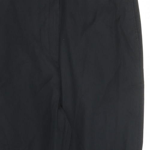 Marks and Spencer Womens Black Cotton Trousers Size 16 L27 in Regular Zip
