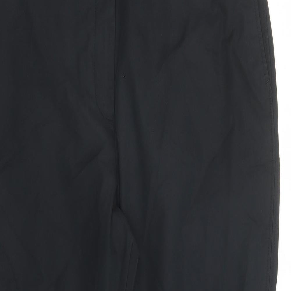 Marks and Spencer Womens Black Cotton Trousers Size 16 L27 in Regular Zip