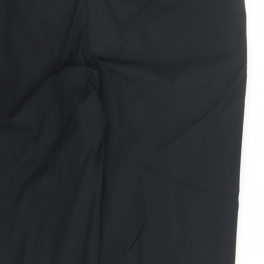 Marks and Spencer Womens Black Cotton Trousers Size 16 L27 in Regular Zip