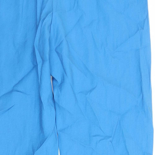 Marks and Spencer Womens Blue Lyocell Carrot Trousers Size 12 L29 in Regular Drawstring - Elasticated Waist