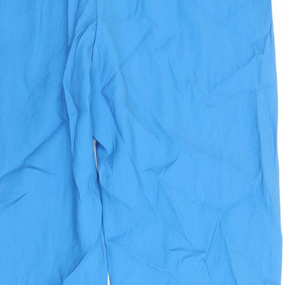 Marks and Spencer Womens Blue Lyocell Carrot Trousers Size 12 L29 in Regular Drawstring - Elasticated Waist