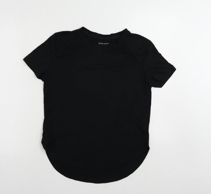 Esprit Womens Black Polyester Pullover T-Shirt Size XS Round Neck Pullover