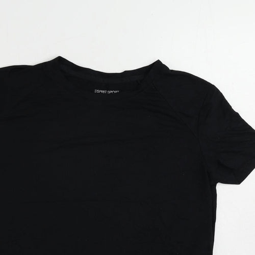 Esprit Womens Black Polyester Pullover T-Shirt Size XS Round Neck Pullover