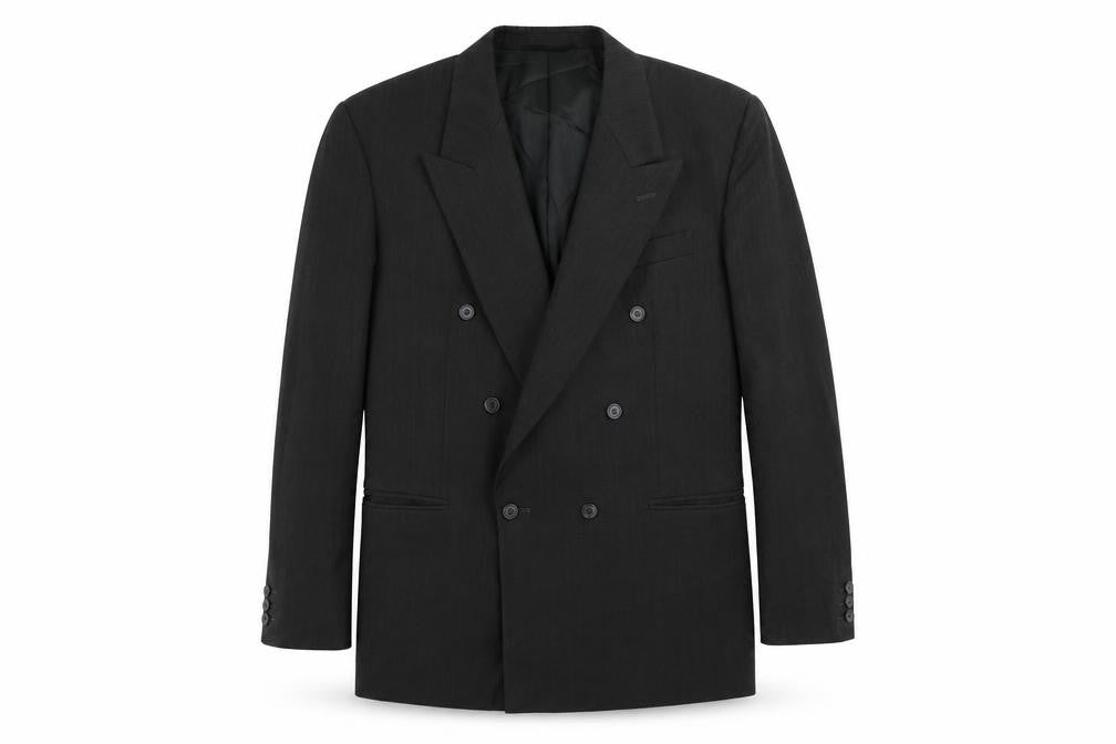 Front view of Horne men’s black polyester jacket suit jacket, size 42, regular