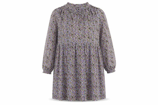 Front view of Marks & Spencer women’s multicoloured floral polyester a-line, size UK 20, v-neck tie