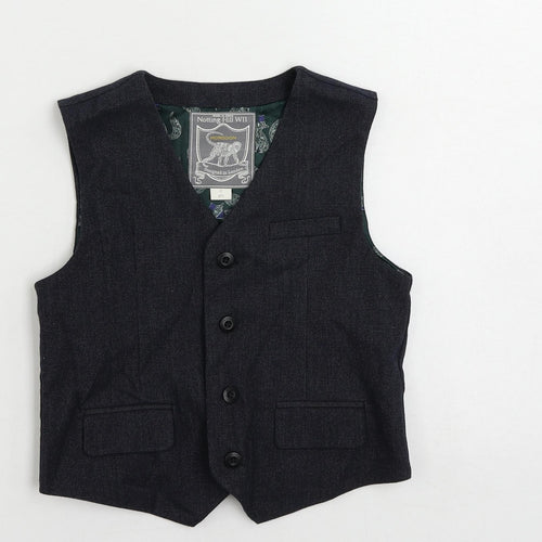 Monsoon Boys Blue Jacket Waistcoat Size 7 Years Button