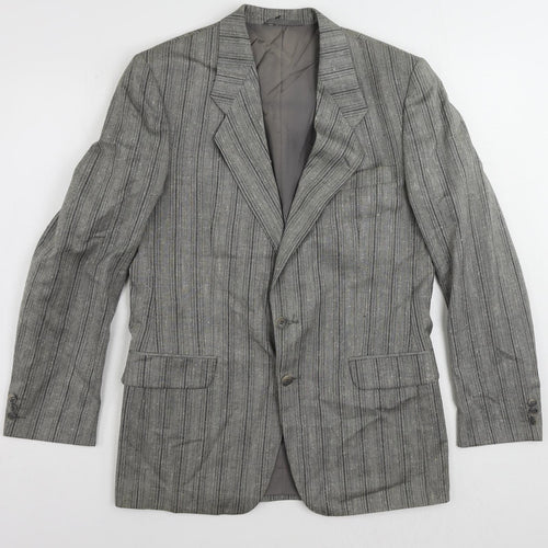 Oxley's Mens Grey Striped Cotton Jacket Blazer Size 40 Regular