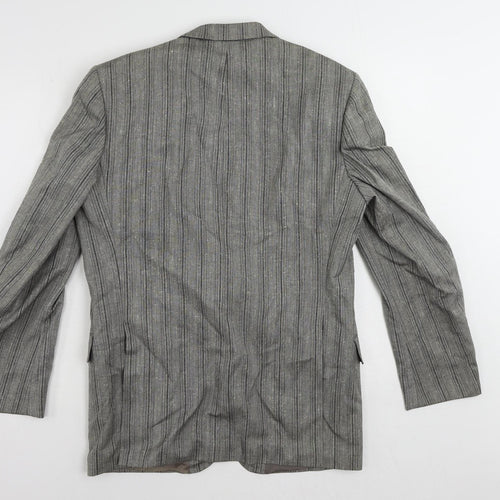 Oxley's Mens Grey Striped Cotton Jacket Blazer Size 40 Regular