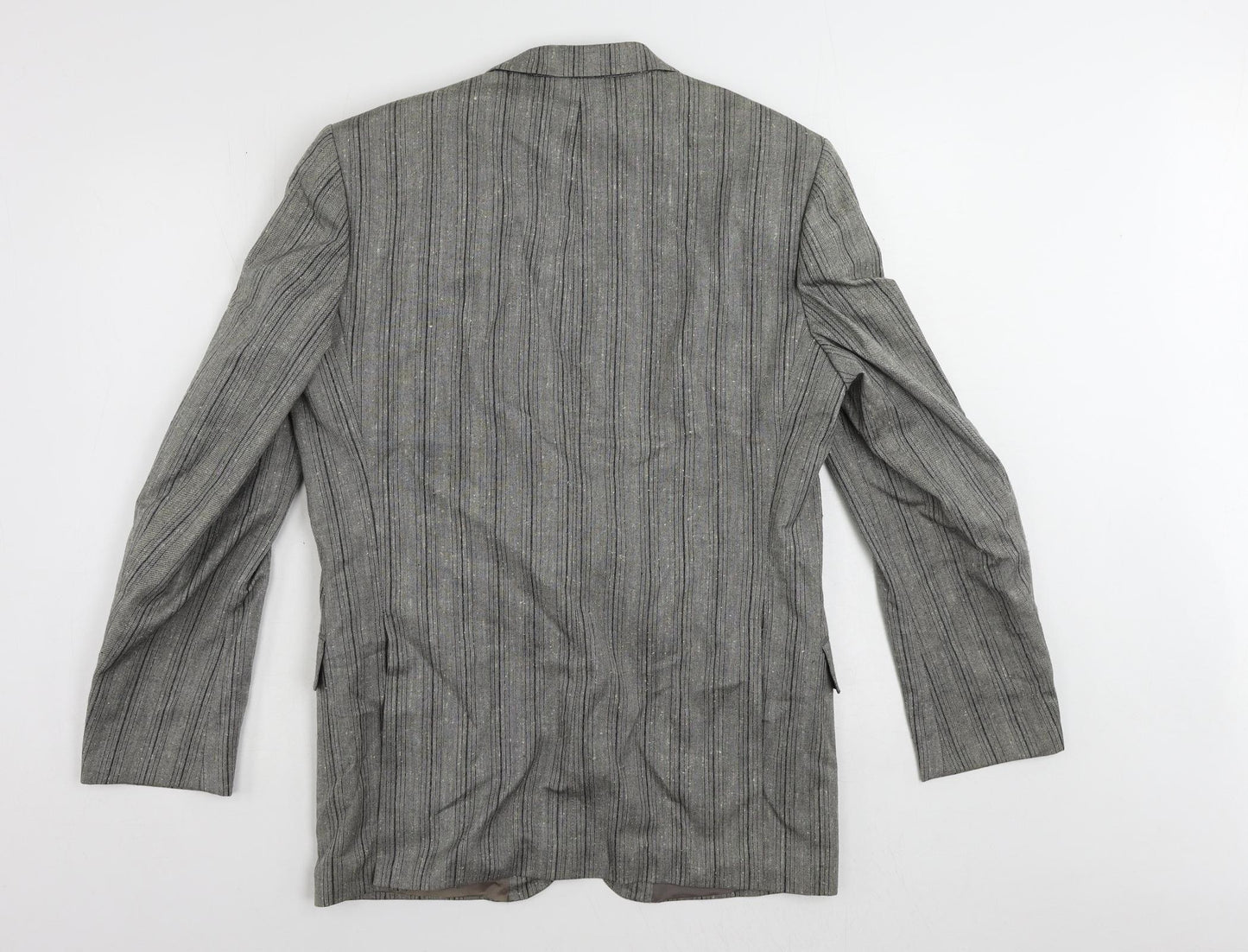 Oxley's Mens Grey Striped Cotton Jacket Blazer Size 40 Regular