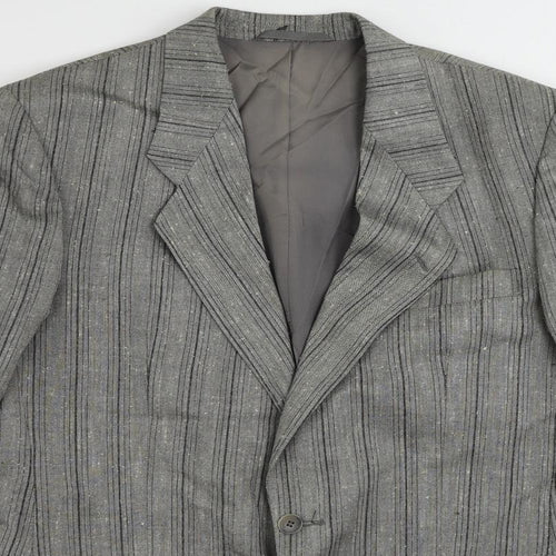 Oxley's Mens Grey Striped Cotton Jacket Blazer Size 40 Regular