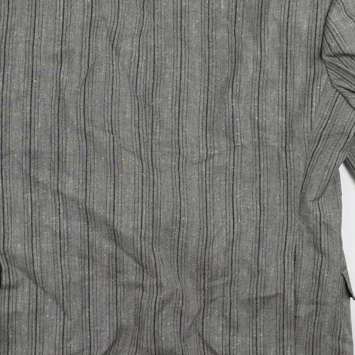 Oxley's Mens Grey Striped Cotton Jacket Blazer Size 40 Regular