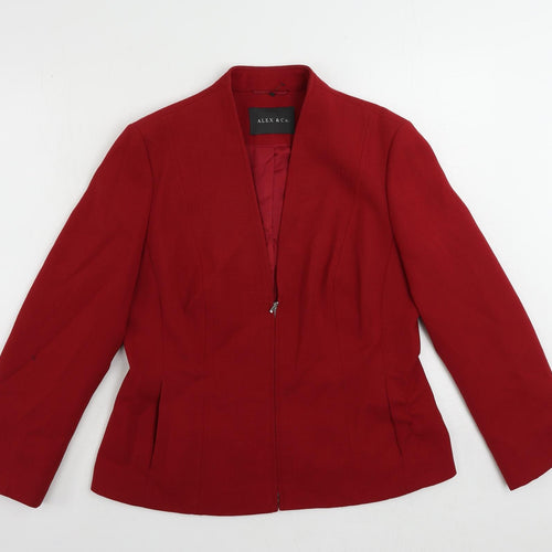 Alex & Co. Womens Red Jacket Size 14 Zip