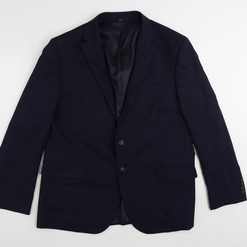 Marks and Spencer Mens Blue Polyester Jacket Suit Jacket Size 46 Regular
