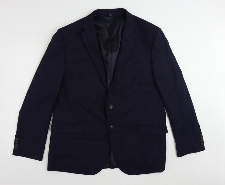 Marks and Spencer Mens Blue Polyester Jacket Suit Jacket Size 46 Regular