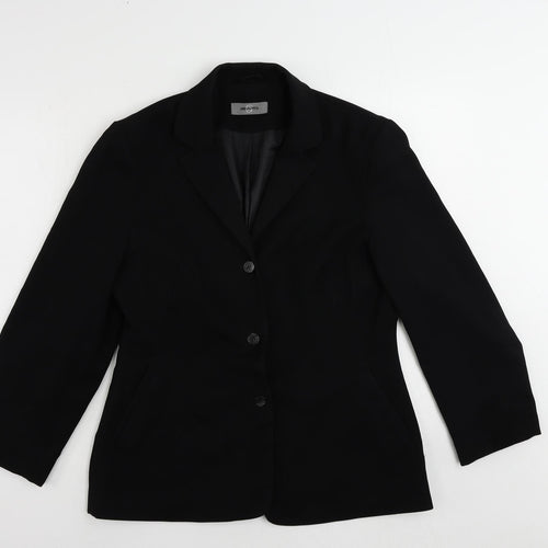 AMARANTO Womens Black Jacket Blazer Size 14 Button