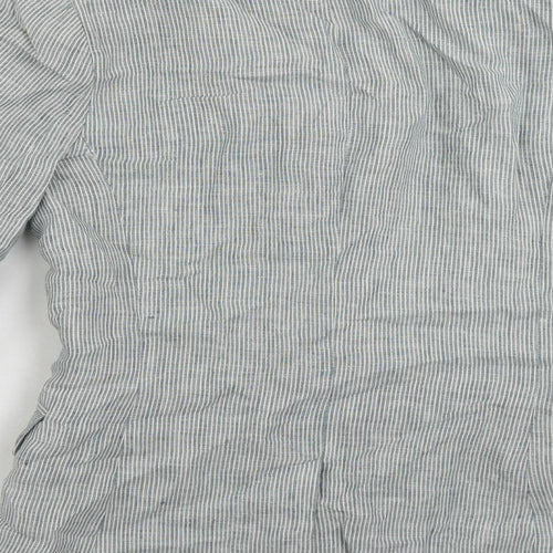 Gharani Strok Womens Blue Striped Jacket Blazer Size XS Button