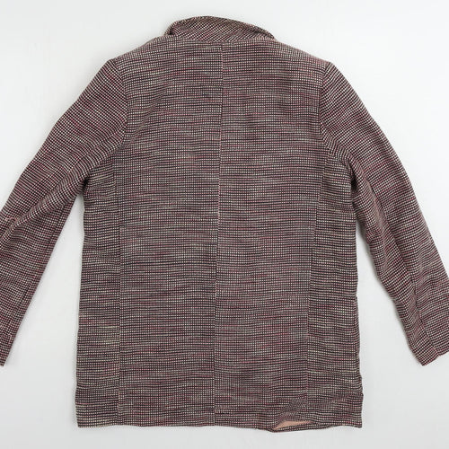 New Look Womens Pink Geometric Jacket Blazer Size 12 Snap