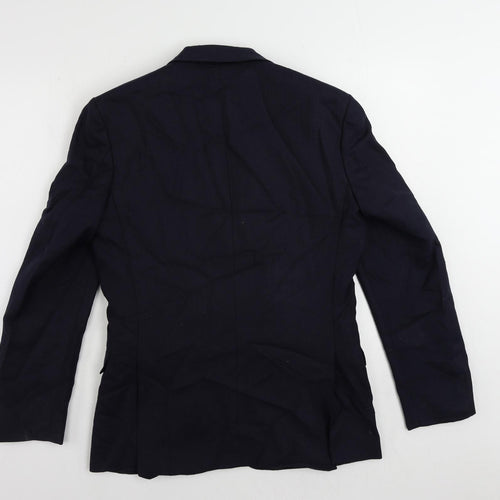 Racing Green Mens Blue Wool Jacket Suit Jacket Size 38 Regular