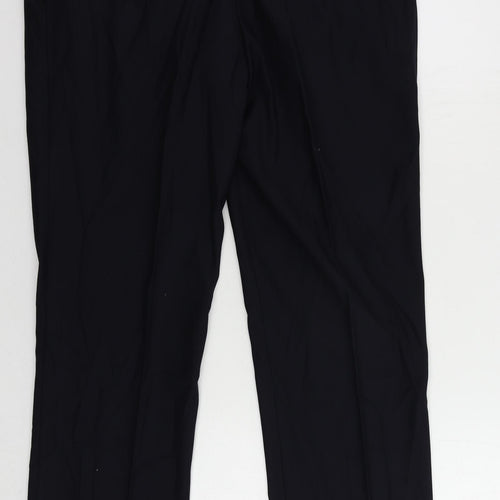 Frank Tailor Mens Blue Wool Dress Pants Trousers Size 36 in L31 in Regular Zip