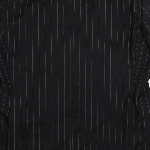 Marks and Spencer Mens Black Striped Wool Jacket Suit Jacket Size 42 Regular