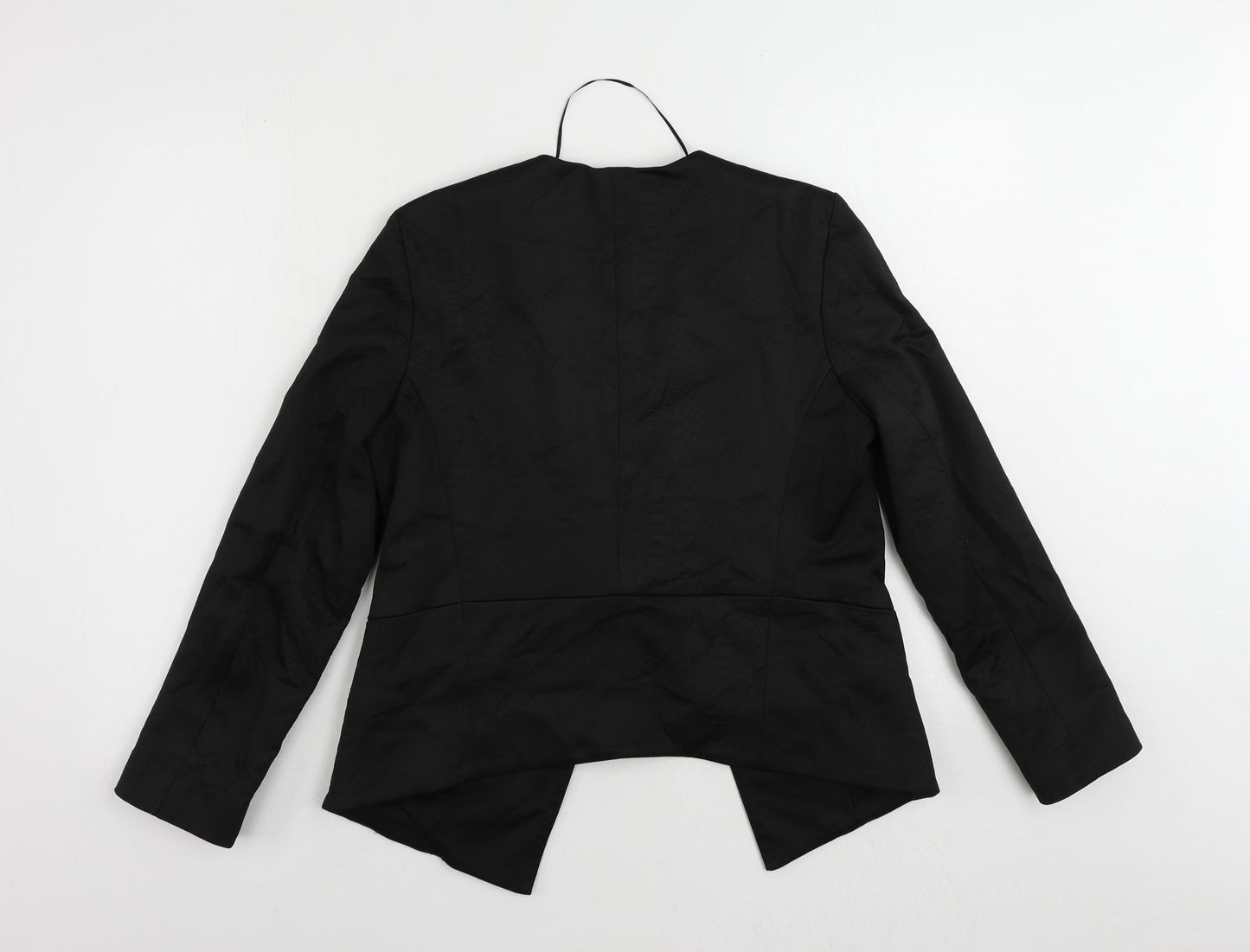 Topshop Womens Black Animal Print Jacket Blazer Size 12 - Open
