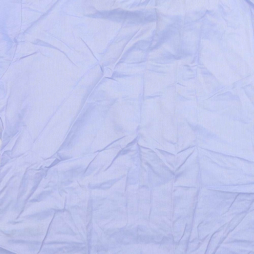Marks and Spencer Mens Blue Cotton Dress Shirt Size 15.5 Collared Button