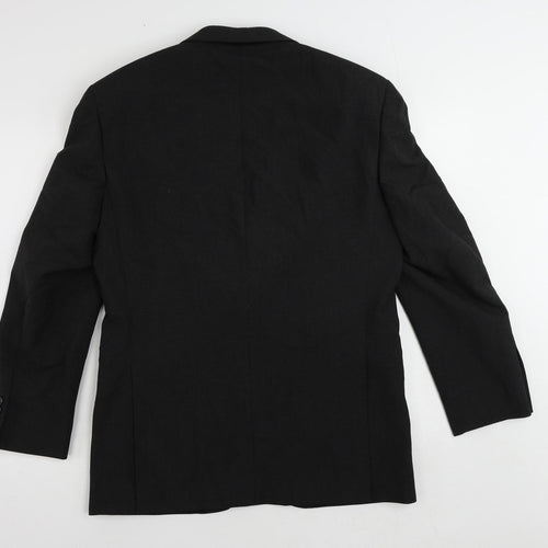 Marks and Spencer Mens Black Polyester Jacket Suit Jacket Size 38 Regular