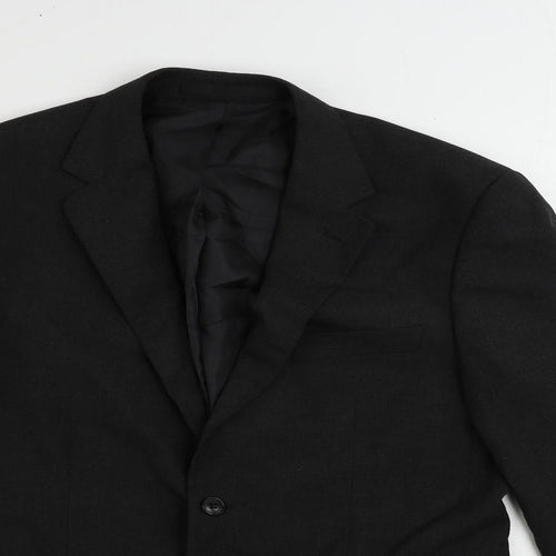 Marks and Spencer Mens Black Polyester Jacket Suit Jacket Size 38 Regular