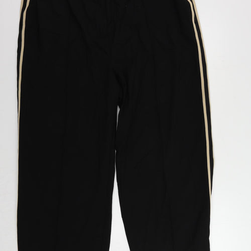 Marks and Spencer Womens Black Polyester Jogger Trousers Size 24 L29 in Regular - Elastic Waist