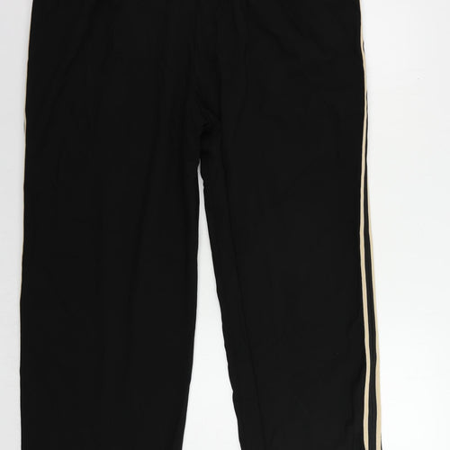 Marks and Spencer Womens Black Polyester Jogger Trousers Size 24 L29 in Regular - Elastic Waist