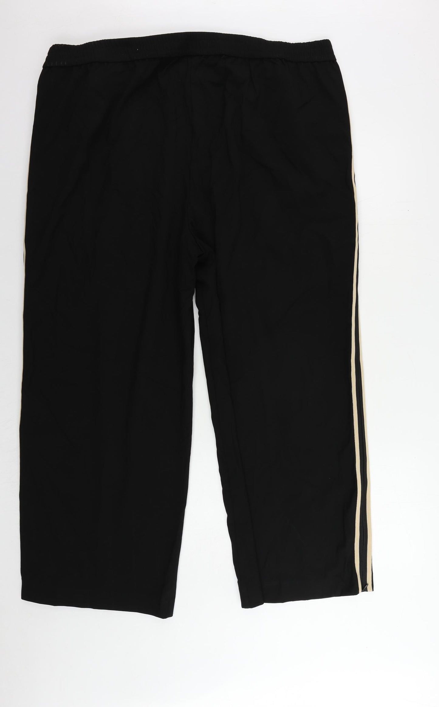 Marks and Spencer Womens Black Polyester Jogger Trousers Size 24 L29 in Regular - Elastic Waist