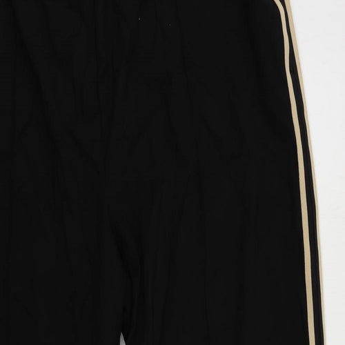 Marks and Spencer Womens Black Polyester Jogger Trousers Size 24 L29 in Regular - Elastic Waist
