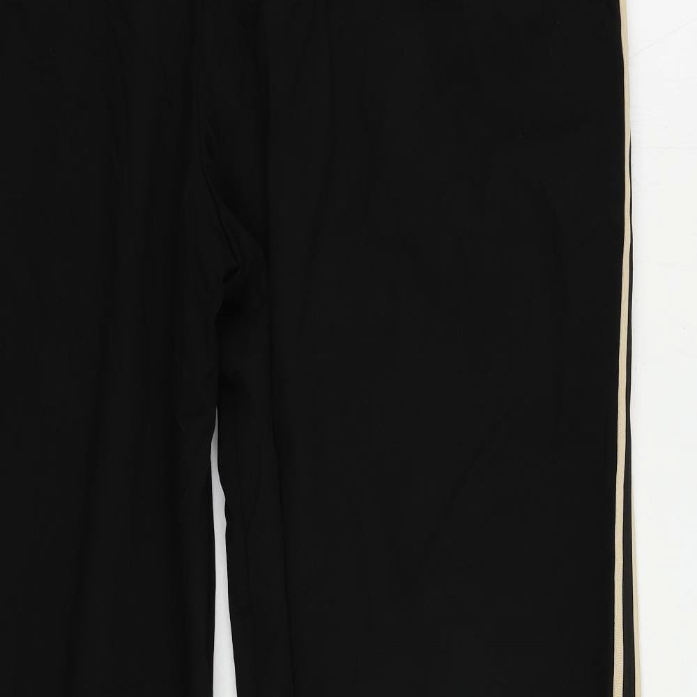 Marks and Spencer Womens Black Polyester Jogger Trousers Size 24 L29 in Regular - Elastic Waist