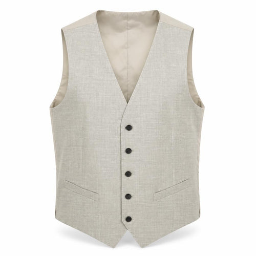 Marks and Spencer Mens Grey Linen Jacket Suit Waistcoat Size 38 Regular