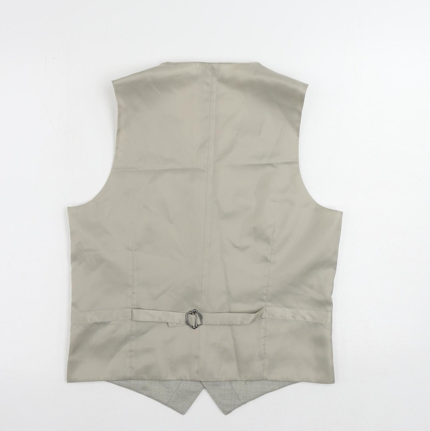 Marks and Spencer Mens Grey Linen Jacket Suit Waistcoat Size 38 Regular