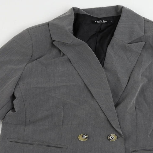 Nasty Gal Womens Grey Jacket Blazer Size M Button