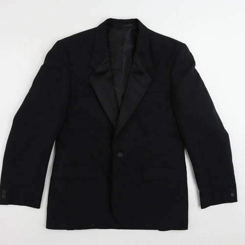 C&A Mens Black Polyester Tuxedo Suit Jacket Size 38 Regular